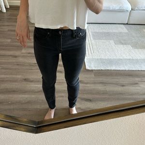 Pistola black/dark grey skinny jeans with raw hem size 27